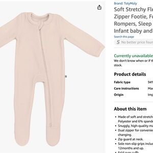 Soft Stretchy Fleece Footie Bundle of 2 - Sky blue, Ivory